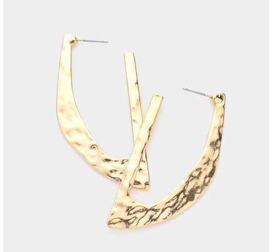 Abstract Textured Hoop /Gold