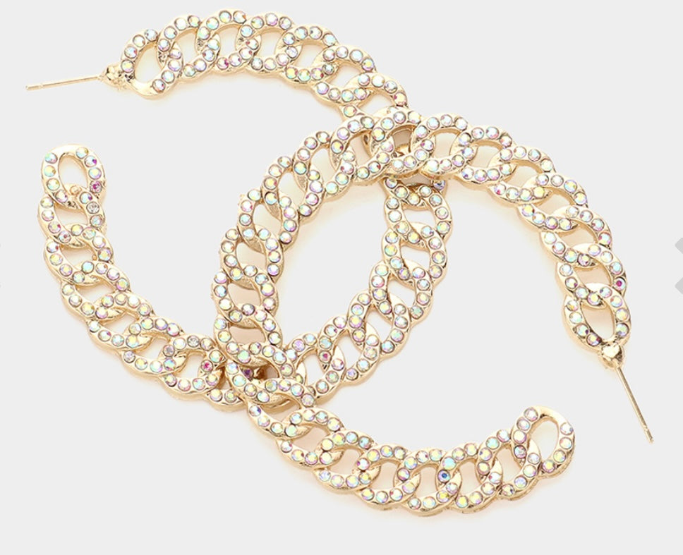 Rhinestone Chain Link Hoop