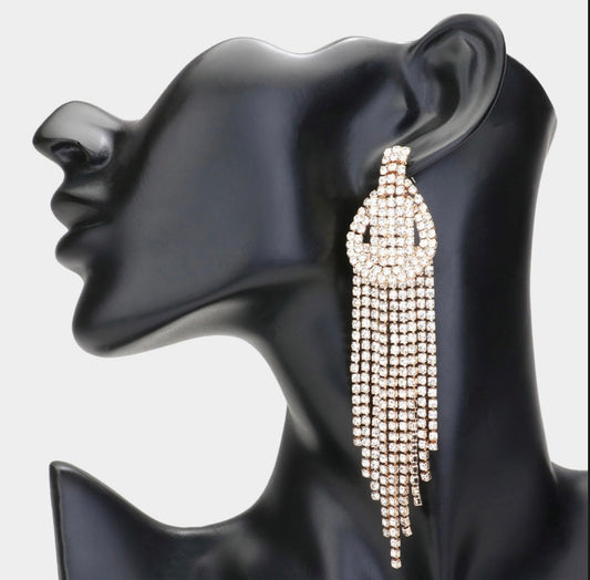 Rhinestone Paved Fringe Earrings