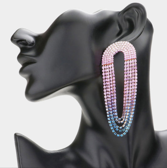 Draped Rhinestone Earrings