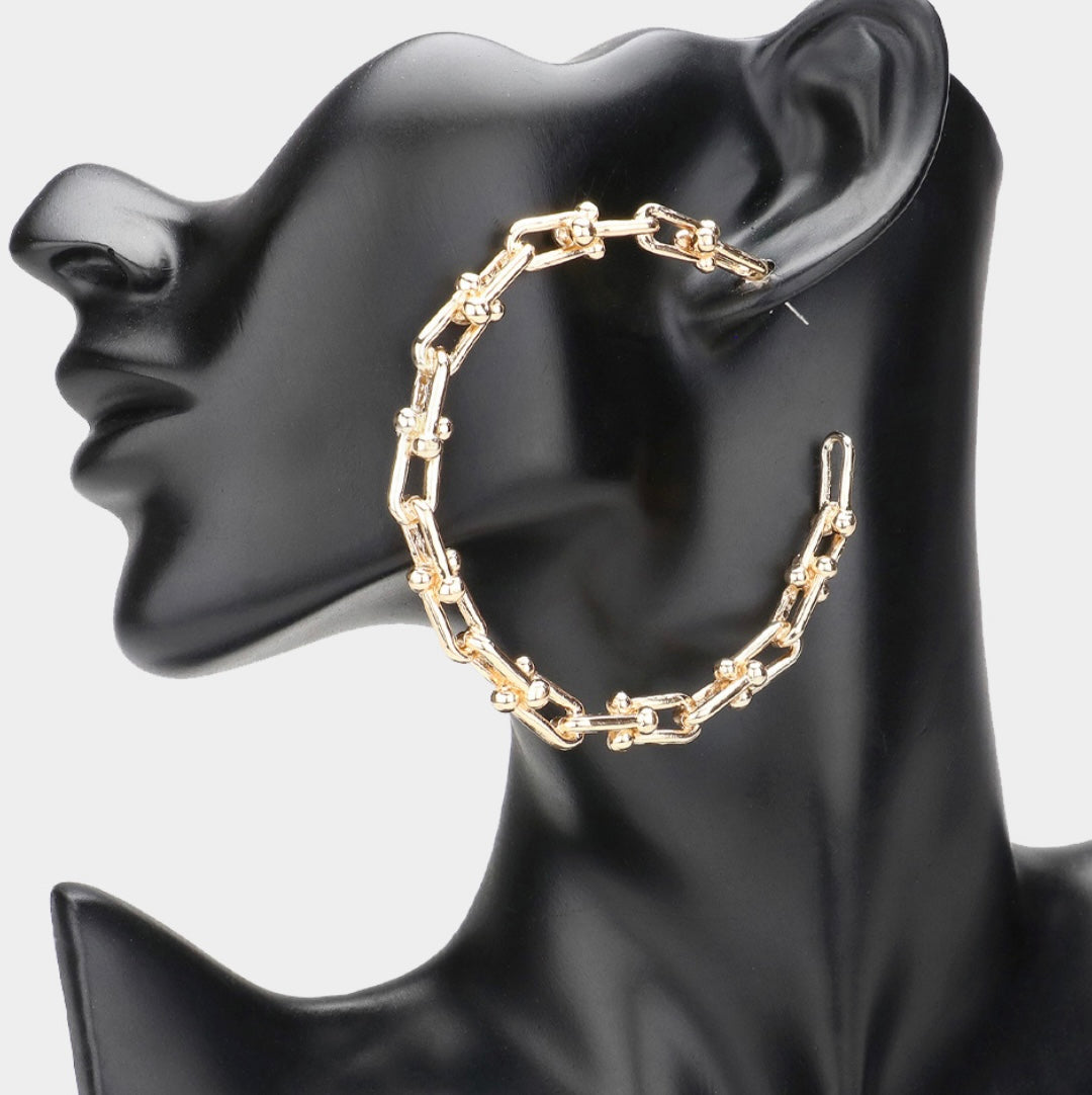 Gold Chainlink Hoops