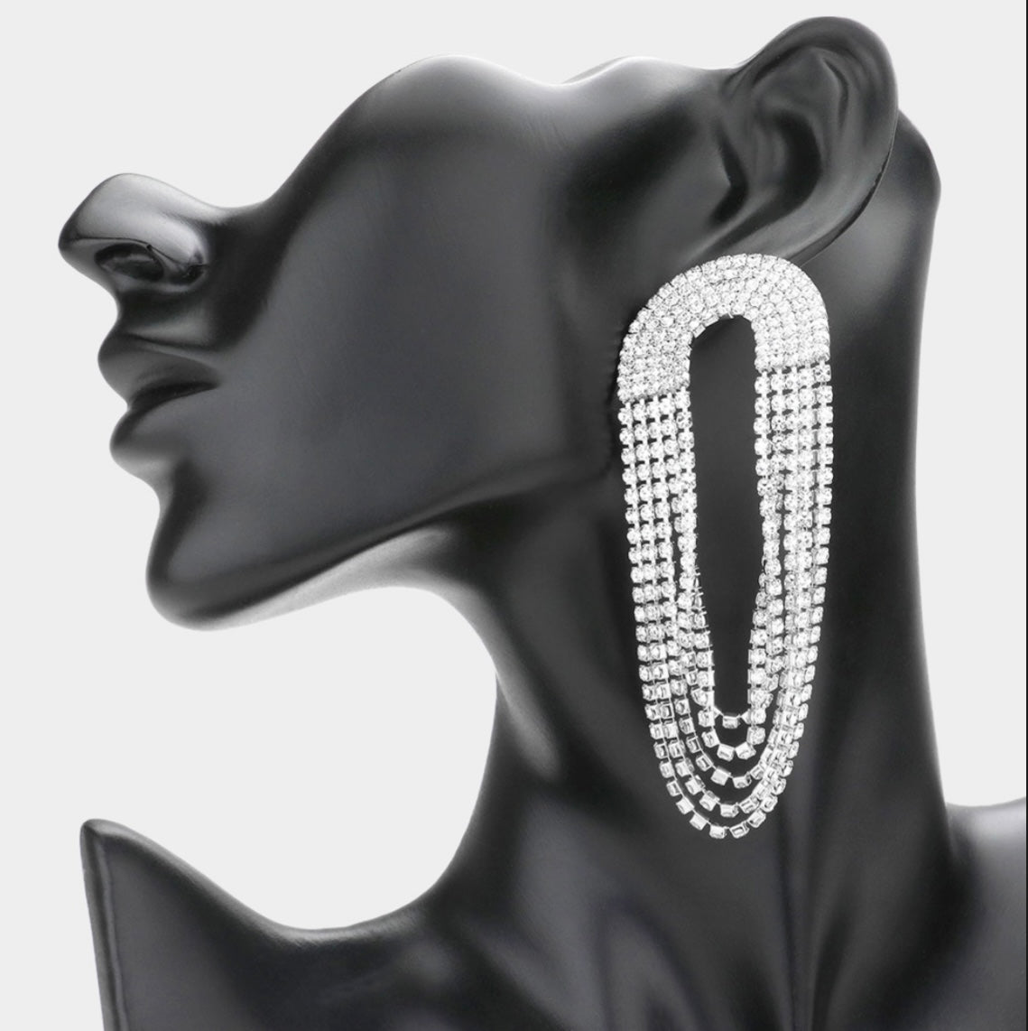 Draped Rhinestone Evening Earrings