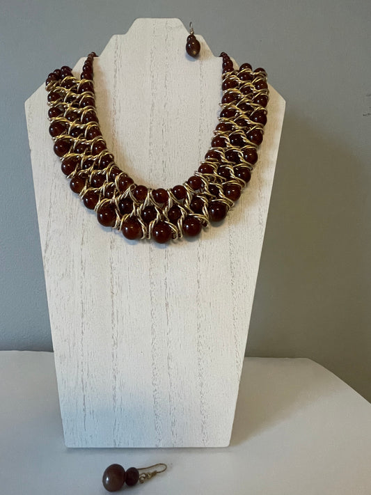 Brown, Gold & Bold Necklace