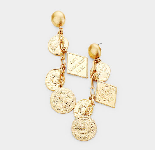 Coin Dangle Earrings/Gold