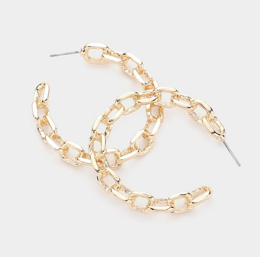 Linked Up Hoop/Gold